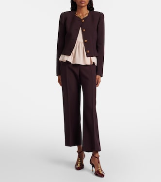 Peplum silk crêpe de chine top  | Chloé