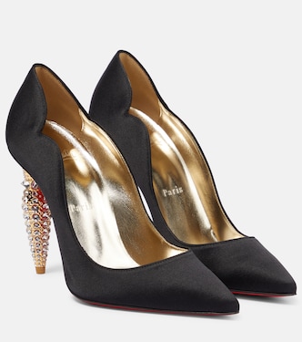 Pumps Lipstrass in crêpe con cristalli | Christian Louboutin