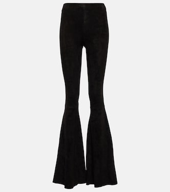 Pantalon évasé en daim à taille haute | Stouls