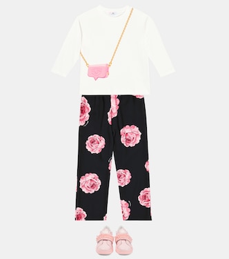 Pantaloni in cady con stampa | Monnalisa