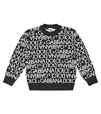 Pullover in lana vergine con intarsi | Dolce&Gabbana Kids