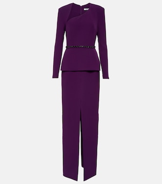Robe longue asymétrique en crêpe | Safiyaa