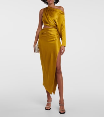 One-Shoulder-Midikleid aus Seidensatin | The Sei