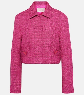 Giacca cropped VGold in tweed lamé | Valentino