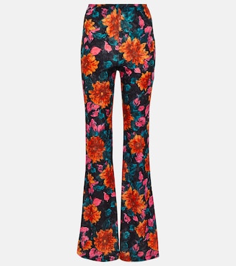 Pantalones flared de terciopelo floral | Rotate