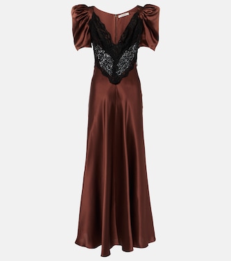 Lace-trimmed silk charmeuse gown | Rodarte