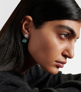 Nudo 18kt rose and white gold earrings with topaz and diamonds | Pomellato