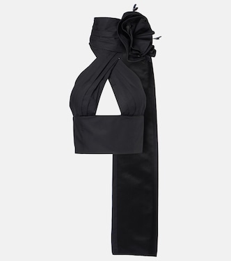 Top de popelín de algodón con aplique floral | Area