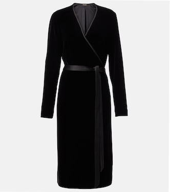 Wickelkleid Susan aus Samt mit Satin | Loro Piana