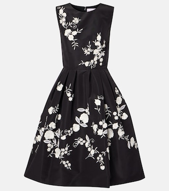 Embroidered silk midi dress | Carolina Herrera