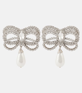 Crystal Bow embellished earrings | Alessandra Rich