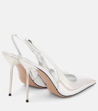 Lidia 105 mirrored leather slingback pumps | Paris Texas