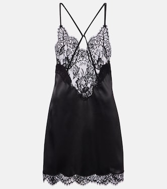 Slipdress aus Satin mit Spitze | Dolce&Gabbana
