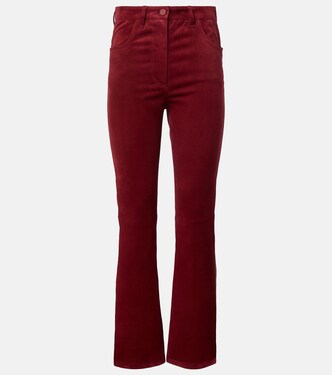 Pantalon slim en daim à taille haute  | Joseph