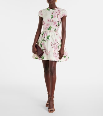 Robe en coton mélangé à fleurs | Oscar de la Renta