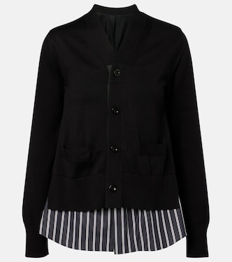 Layered cotton cardigan | Sacai