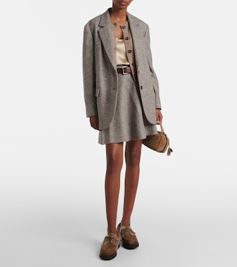High-rise wool-blend miniskirt | Brunello Cucinelli