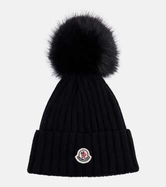 Gorro de lana acanalado con logo | Moncler