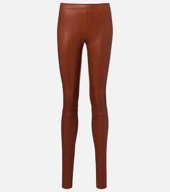 Carolyn leather slim pants | Stouls