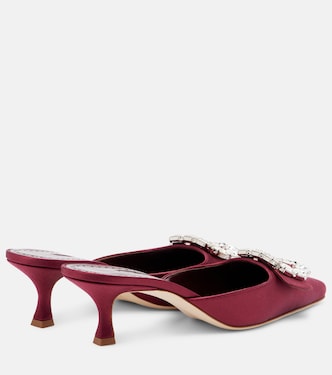 Mayjou 50 crystal-embellished satin mules | Manolo Blahnik