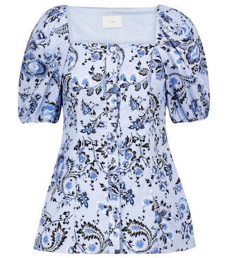 Inez floral cotton poplin top | Erdem