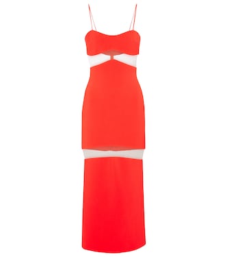Midikleid aus Cady und Mesh | David Koma
