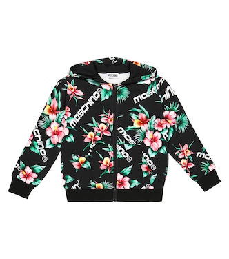 Floral zipped hoodie | Moschino Kids