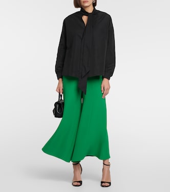 Jupe-culotte à taille mi-haute en soie | Valentino