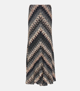 Gonna lunga in maglia lamé a zig-zag | Missoni