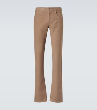 Pantalones rectos de algodón y cachemir | Canali
