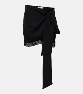 Lace-trimmed draped miniskirt | Blumarine