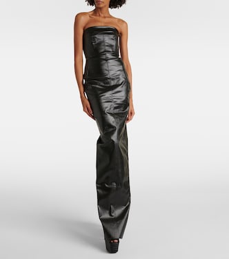 Robe longue en jean enduit | Rick Owens