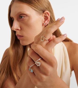 Bague Slanted en or 14 ct, améthyste et diamants | Mateo