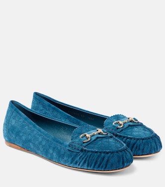 Horsebit GG suede ballet flats | Gucci
