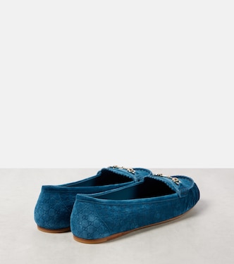 Horsebit GG suede ballet flats | Gucci