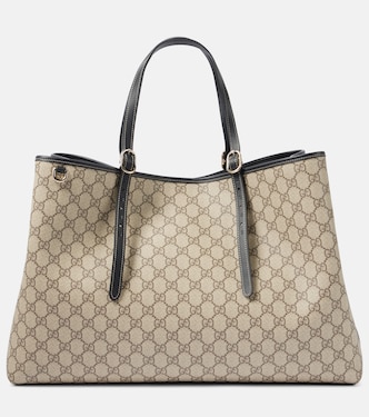 GG Canvas Large leather-trimmed tote bag | Gucci