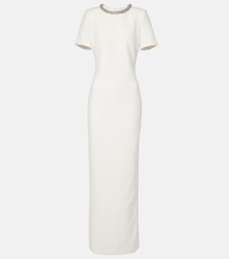 Abito lungo in crêpe con cristalli | Roland Mouret
