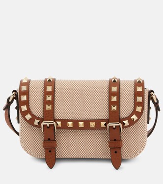 Borsa a tracolla Rockstud Micro in canvas | Valentino Garavani