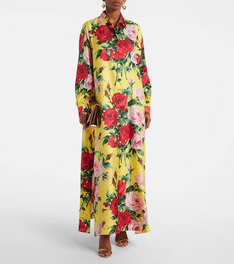 Abito chemisier in seta con stampa | Dolce&Gabbana