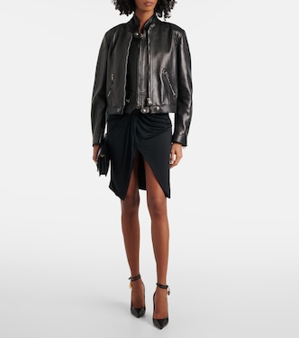 Giacca biker cropped in pelle | Tom Ford
