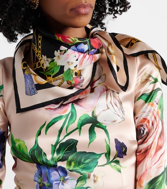 Foulard in twill di seta con stampa | Dolce&Gabbana