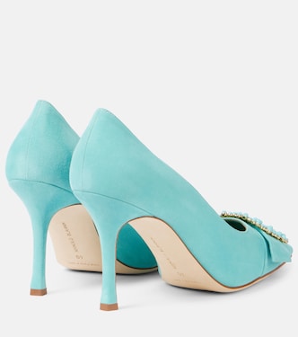 Escarpins Gilboa 90 en daim à ornements | Manolo Blahnik