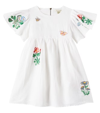 Besticktes Kleid aus Leinen und Baumwolle | Stella McCartney Kids