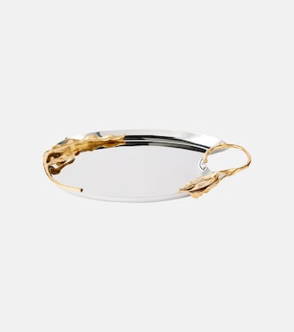 Fern Medium 24kt gold-plated tray | L'Objet