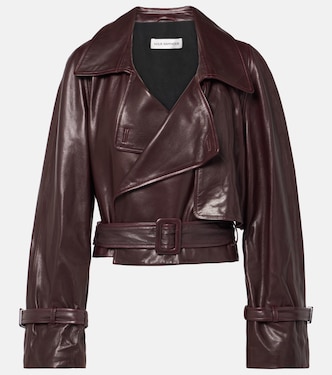 Cropped-Bikerjacke Hatti aus Leder | Nour Hammour