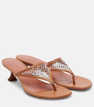 Cameron 45 crystal-embellished thong sandals | Amina Muaddi