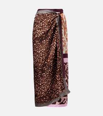 Scarfy printed silk wrap skirt | Dries Van Noten