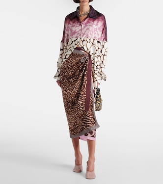 Gonna a portafoglio Scarfy in seta con stampa | Dries Van Noten