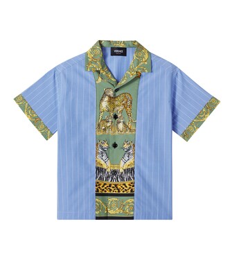 Pinstripe cotton shirt | Versace Kids