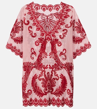 Embroidered cotton mesh minidress | Farm Rio